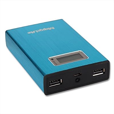 Maxxlite 10000mAh Dual USB with LCD Display Power Bank Blue