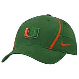 Nike Miami Hurricanes Green Coaches Dri-Fit Adjustable Hat