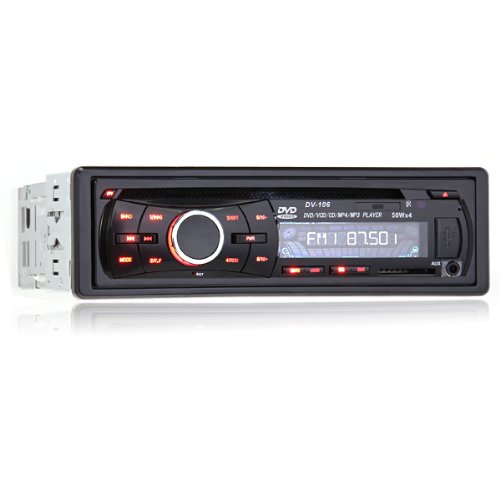 Car in-dash Audio Stereo DVD/CD/MP3 Player DC 12V with Fm Receiver & USB SD Input AUX IN for iPhone iPod Smartphone Samsung hTC