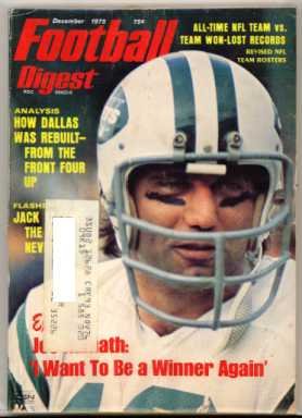 Pro Football Digest December 1975 NFL (Joe Namath New York Jets cover photo)