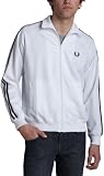 Fred Perry Men's Track Jacket,White/Navy,XX-Large