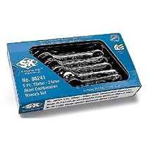 SK 86241 SuperKrome 5 Piece 12 Point 20-Millimeter to 24-Millimeter Short Combination Wrench Set