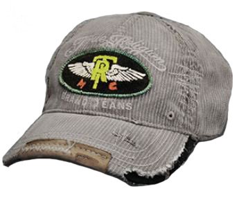 Cheap True Religion Brand Pinstriped Winged Ball Cap Hat Gray