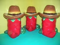 WESTERN CHILI PEPPER 3-D Canister Set of 3 Canisters Chilis Peppers NEW