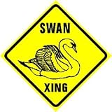 SWAN CROSSING bird water fowl street sign