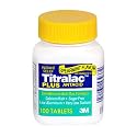 Titralac Plus Antacid & Anti-Gas Tablets, Spearmint, 100-Count Bottles (Pack of 4)