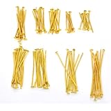 Housweety 900 PCs Mixed Gold Plated Head Pins Findings