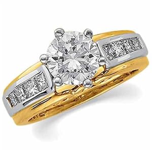 Two Tone Show Stopping Diamond Ring Guard Enhancer (Center ring is not included)