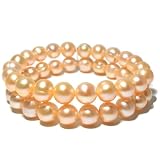 [Clearance] Double Strand 8-9mm Pink Baroque Pearl Bracelet