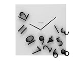 Karlsson Wall Clock Falling Numbers, Black/ White Dial