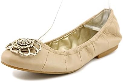 Tahari Vanna Womens Size 6.5 Nude Leather Ballet Flats Shoes