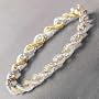 8" 14k Two Tone Gold Flexible Diamond Bracelet