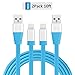 Novtech Lightning Cable 2pack 10ft Tangle Free Flat USB Cables for iPhone 7 7 Plus 6s 6s Plus 6 6 Plus 5s 5c 5, iPad Pro Air iPad mini, iPod touch 5th 6th nano 7th(blue)
