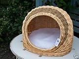 PET CAT DOG BED WICKER IGLOO BASKET & FLEECE MATTRESS