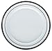 Amscan Premium Plastic Plates | White w/ Gold Trim | 7.5