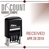 Shiny Self-Inking Rubber Date Stamp - RECEIVED - S-303 - RED INK (42511-R-RECEIVED)