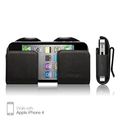 elago Slim Glide Genuine Leather Case III for Apple iPhone 4 with Clip