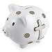 Mud Pie Baby Classic Keepsakes White and Silver Ceramic Piggy Bank, Cross