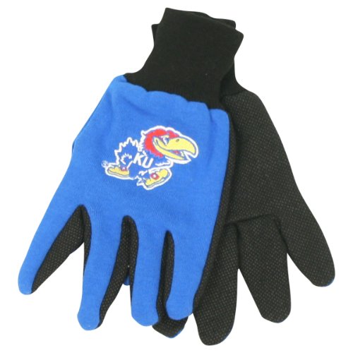 Kansas Jayhawks Jersey 2-Tone Gloves (One Size Fits Most Ages 13+) - Blue / Black