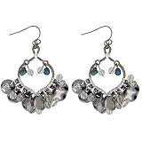 Blue Freshwater Pearl Titanium Plated Chandelier Earrings