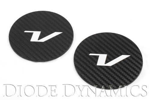 2012-2013 Hyundai Veloster Carbon Fiber Front Cupholder Plates, CF Aluminum/Black, Veloster V Logo