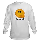Eff Off Smiley Face Finger to Wall Street 99% Occupy OWS Protest White Long Sleeve T-Shirt MEDIUM