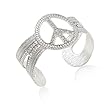 Silver Peace Symbol Cuff Bracelet Fashion Jewelry