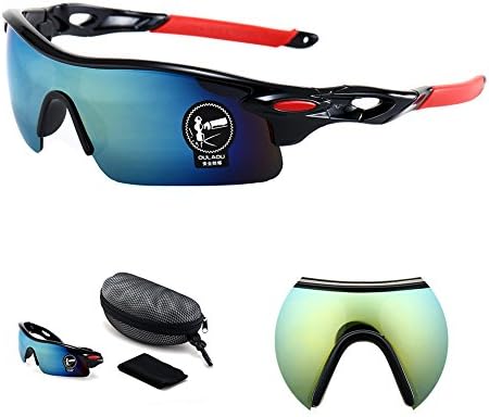 HaoMing Men's UV400 Cycling Sunglasses Riding Biking Finishing Glasses