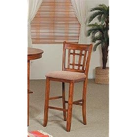Set of 2 30H Bar Stools Cherry Oak Finish 