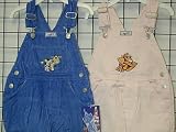 Toddler Girls Cotton Corduroy Embroidery Bib Pocket Overall