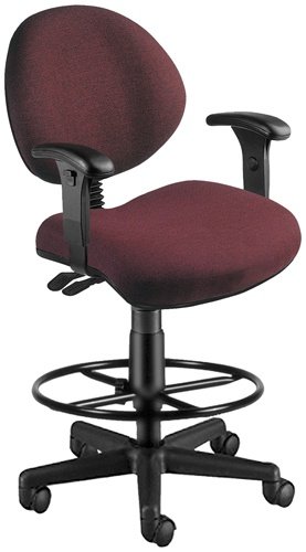 OFM 241-AA-DK-201-BURGUNDY 24 Hour Computer Task Chair with Arms and Drafting Kit - Burgundy