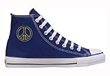 Chuck Taylor All Star Hi Top Custom Navy with Black/Gold Peace men's 4/ women's 6