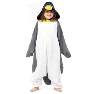 Kigs Boy's Penguin Costume Onesie; One Size Grey