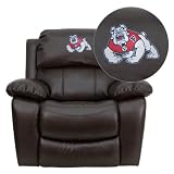 Flash Furniture Fresno State University Bulldogs Embroidered Brown Leather Rocker Recliner