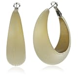 RAIN Off-White See-Through Hoop Earrings