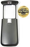 Pocket Magnifying Glass 3x with Bright LED Light; Best Mini Lightweight Clear Magnifier; Protected No Distortion Lens; Lighted Premium Loupe for Reading Newspaper Small Print on the Move; Durable ABS Black Plastic Frame; with Replacement Guarantee