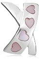 Silver Pink Mother of Pearl Heart Kiss Pendant