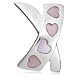 Silver Pink Mother of Pearl Heart Kiss Pendant