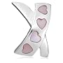 Silver Pink Mother of Pearl Heart Kiss Pendant