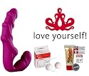 FunFactory Doppeldildo Share XL (Brombeer) Luxus Paket inkl. Gleitgel & Liebeskugeln