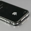 i-Beans 「全33色」iPhone 4S用バンパーケース　(Soft+Hard)シリコン+プラスチック 　ブラック+クリア　Bumper Case for アイフォン4S　液晶保護フィルム　USB充電ケーブル付 (1840-8)