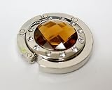 Chocolate Amber Crystal Diamond Foldup Hand Bag Purse Hook Hanger