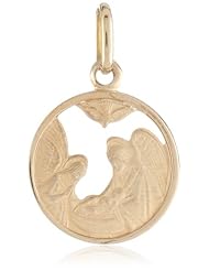 14K Yellow Gold Carved Baptism Medal