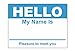 Sky Blue Hello My Name Is Name Badge Tag Labels Stickers - 1 Roll