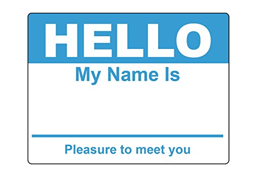 Sky Blue Hello My Name Is Name Badge Tag Labels Stickers - 1 Roll