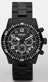 Fossil #CH2628 Men's All Black Stainless Steel Chronograph Watch