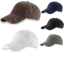 Baseball Cap aus gewaschener Chino Baumwolle in Vintage (Destroyed / Distressed) Optik mit ausgefranster Patchwork Struktur (Einheitsgrösse)