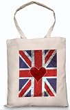 Union Jack Heart 100% organic cotton Eco tote bag