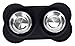Internet's Best Bone Dog Bowl Set | Double Stainless Steel Pet Food Water Bowls | No Spill Silicone Stand | Toy Breeds | Black