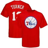 Majestic Philadelphia 76ers #2 Evan Turner Youth Red Name & Number T-shirt (Small)